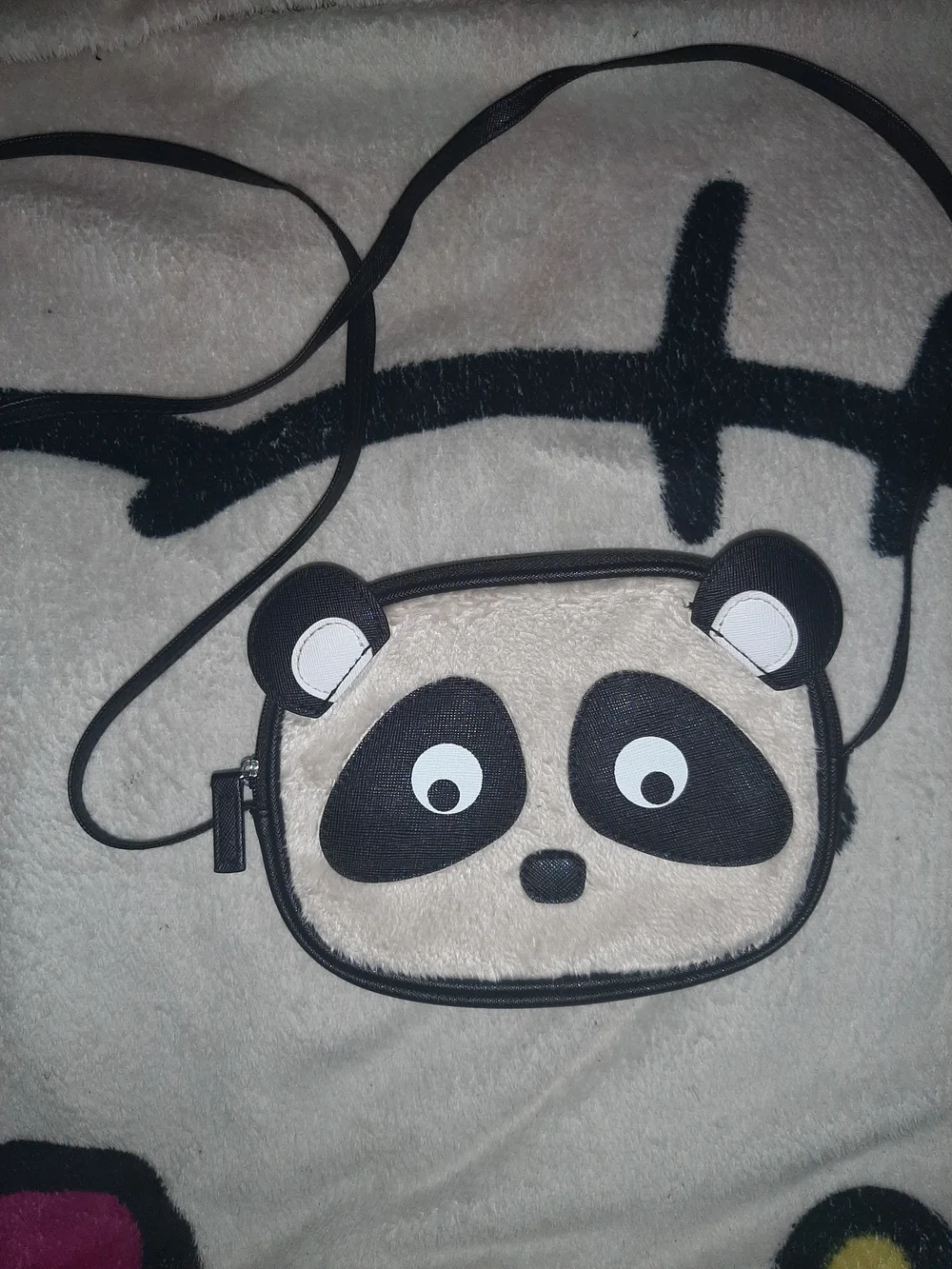 Kids Panda Crossbody Bag - Black and Cream